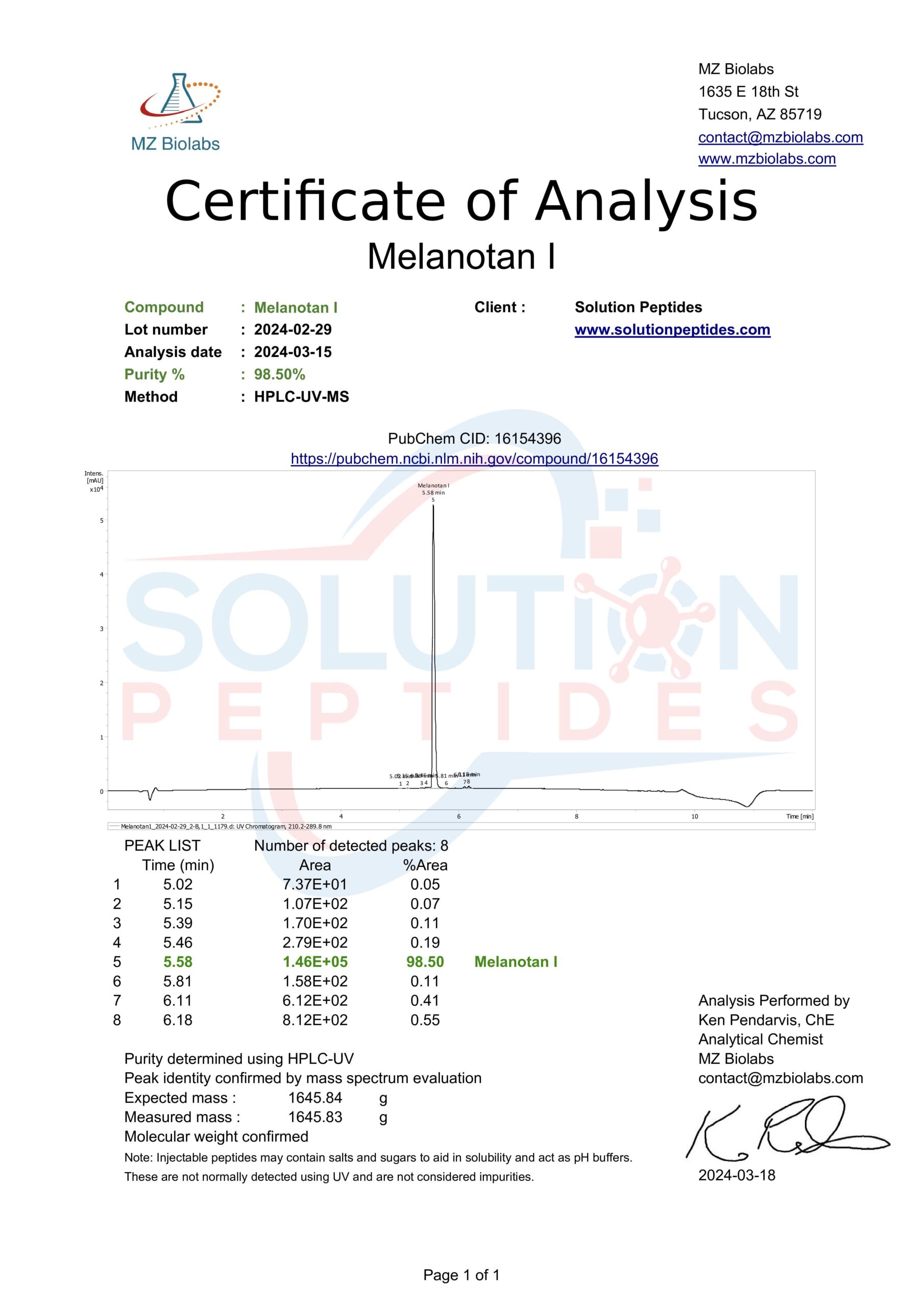 Melanotan I – 10mg (Current batch tested at 12mg) Melanotan I – 10mg (Current batch tested at 12mg)